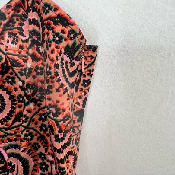 A.L.C. Lilah Floral Midi Dress in Coral Multi Size 8 - Picture 12 of 16
